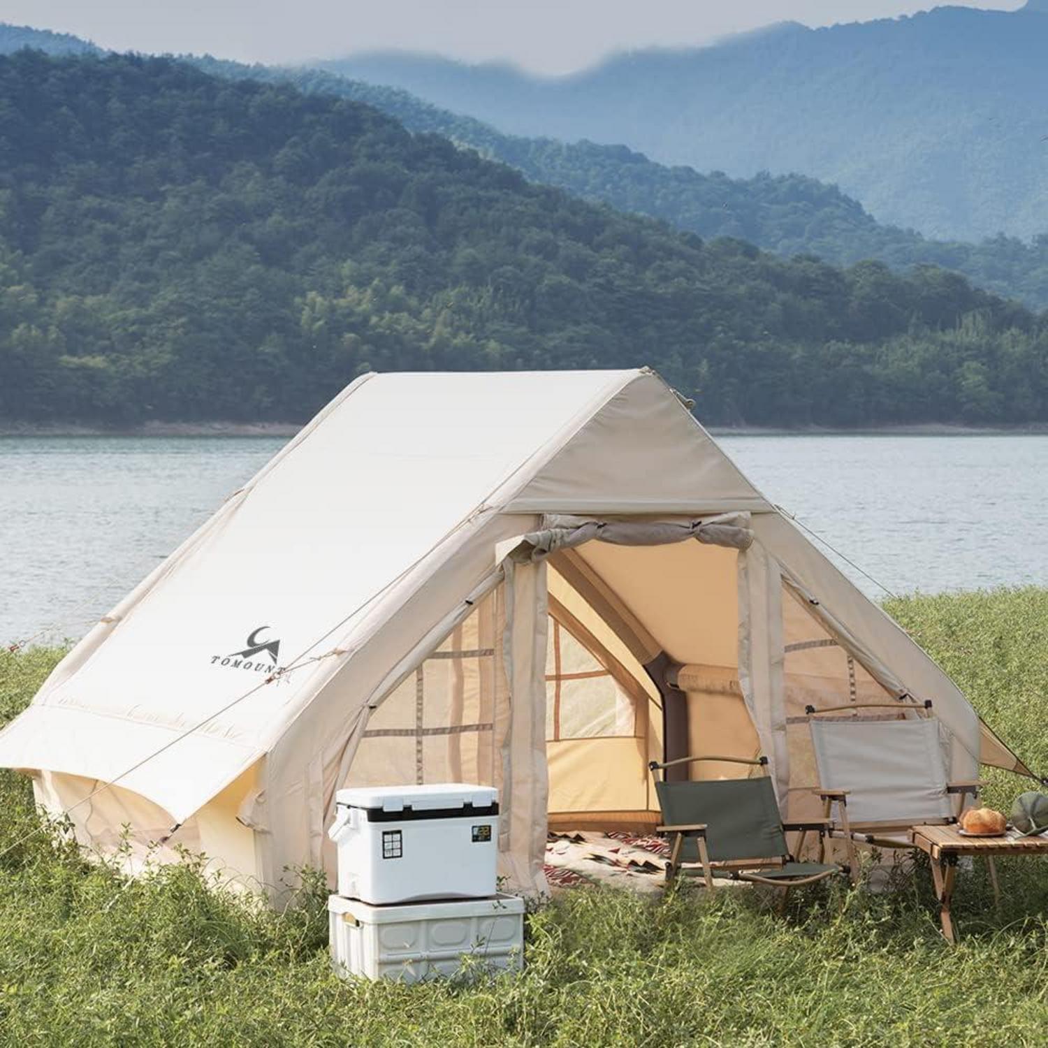 Aufblasbares 4 Personen Familienzelt Wasserdicht Glampingzelt Outdoor Camping