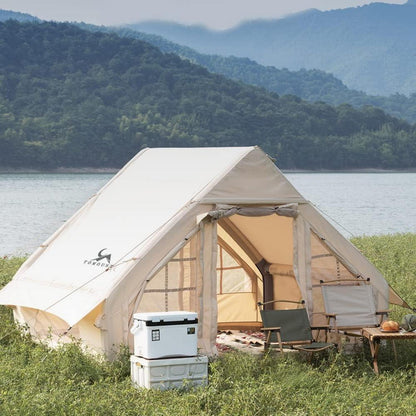 Aufblasbares 4 Personen Familienzelt Wasserdicht Glampingzelt Outdoor Camping