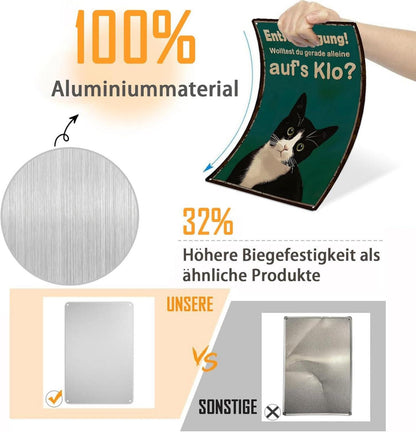 Schwarze Katze Badezimmer Schild Metall Zinn 20x30cm Toilette Dekoration