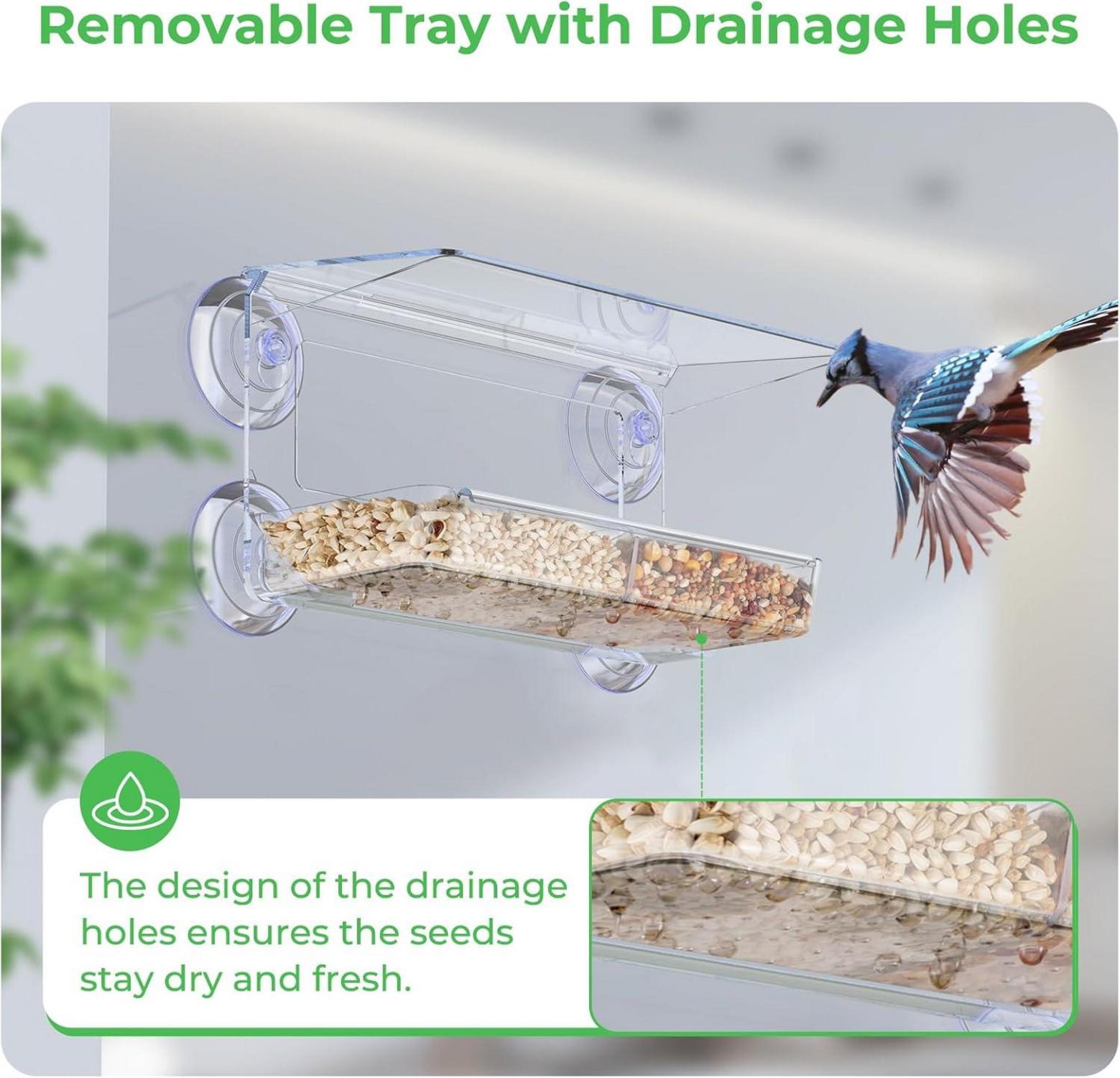 Transparente Vogelfutterstation für Fenster, Vogelhaus Wildvögel, Geschenk, Modell A