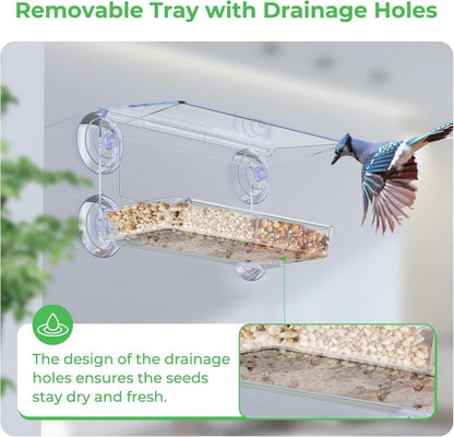Transparente Vogelfutterstation für Fenster, Vogelhaus Wildvögel, Geschenk, Modell A