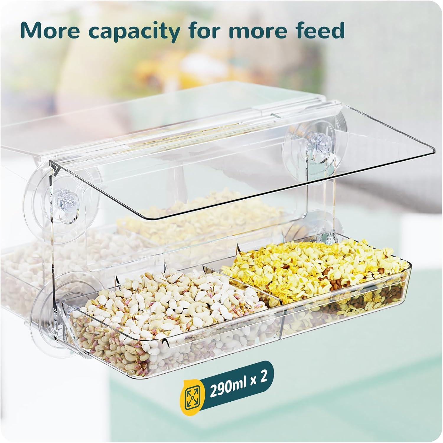 Vogelfutterstation Fenster Transparent Geschenk Wildvögel Window Bird Feeder