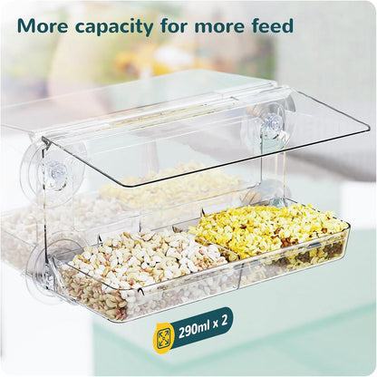 Vogelfutterstation Fenster Transparent Geschenk Wildvögel Window Bird Feeder