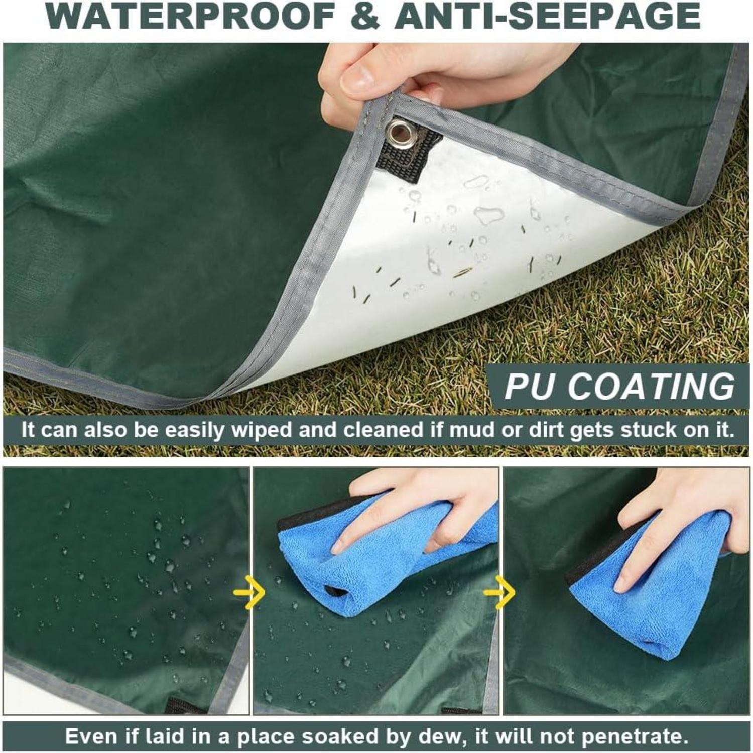 Tarp 3x3m Ultraleicht Wasserdicht mit Zubehör für Camping Outdoor