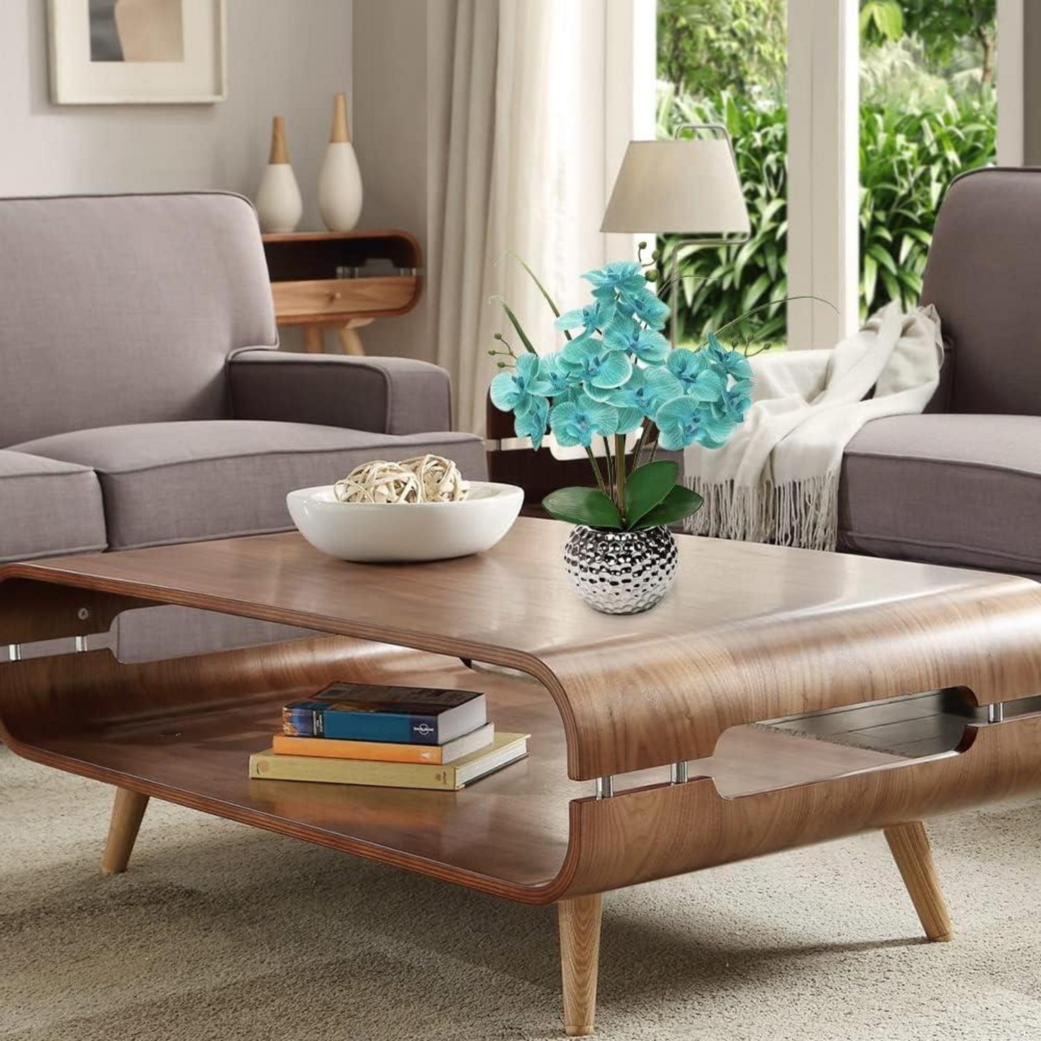 Kunstblumen Orchidee Phalaenopsis Künstliche Kunstpflanze Deko 49 cm