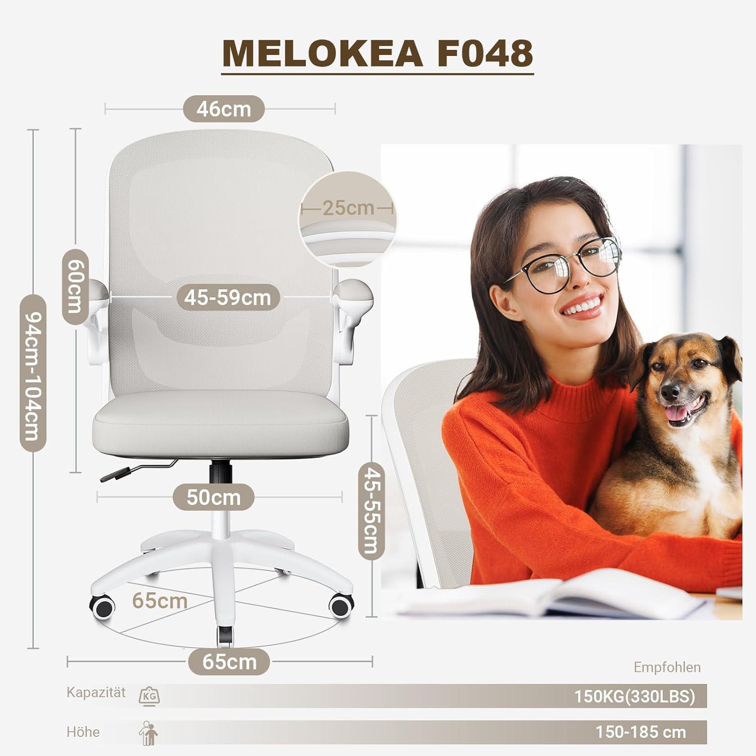 Ergonomischer Bürostuhl mit 4D-Lendenstütze, Armlehne