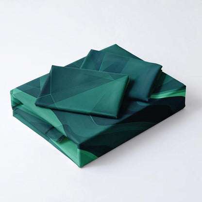 3D Geometrie Bettwäsche Set 135x200cm - 4-teilig, Silber Weiß