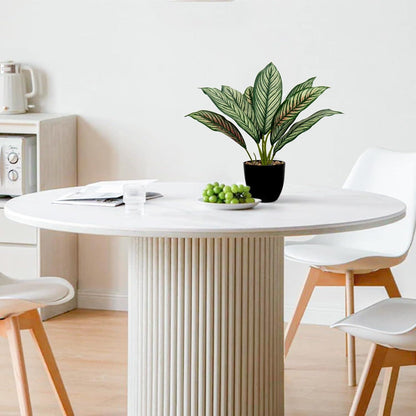 Künstliche Calathea Kunstpflanze im Kunststofftopf 33cm Grün-Rot