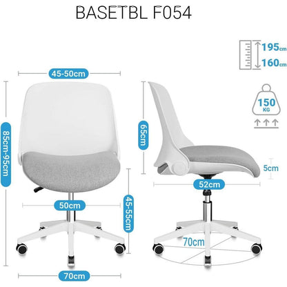 Ergonomischer klappbarer Bürostuhl ohne Armlehne Grau-f054
