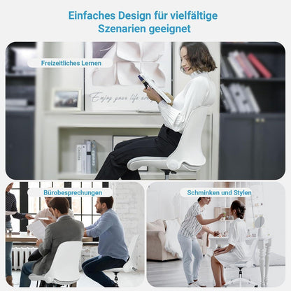 Ergonomischer klappbarer Bürostuhl ohne Armlehne Grau-f054