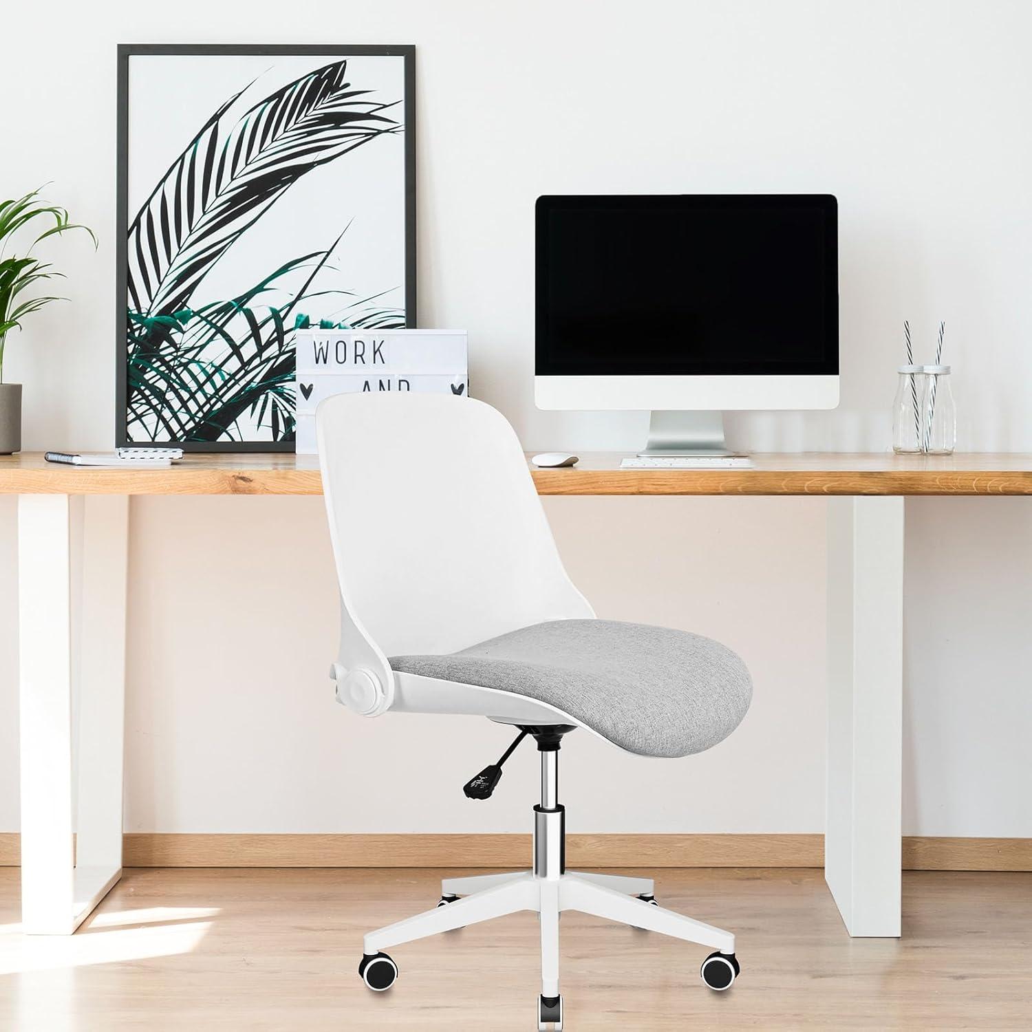Ergonomischer klappbarer Bürostuhl ohne Armlehne Grau-f054