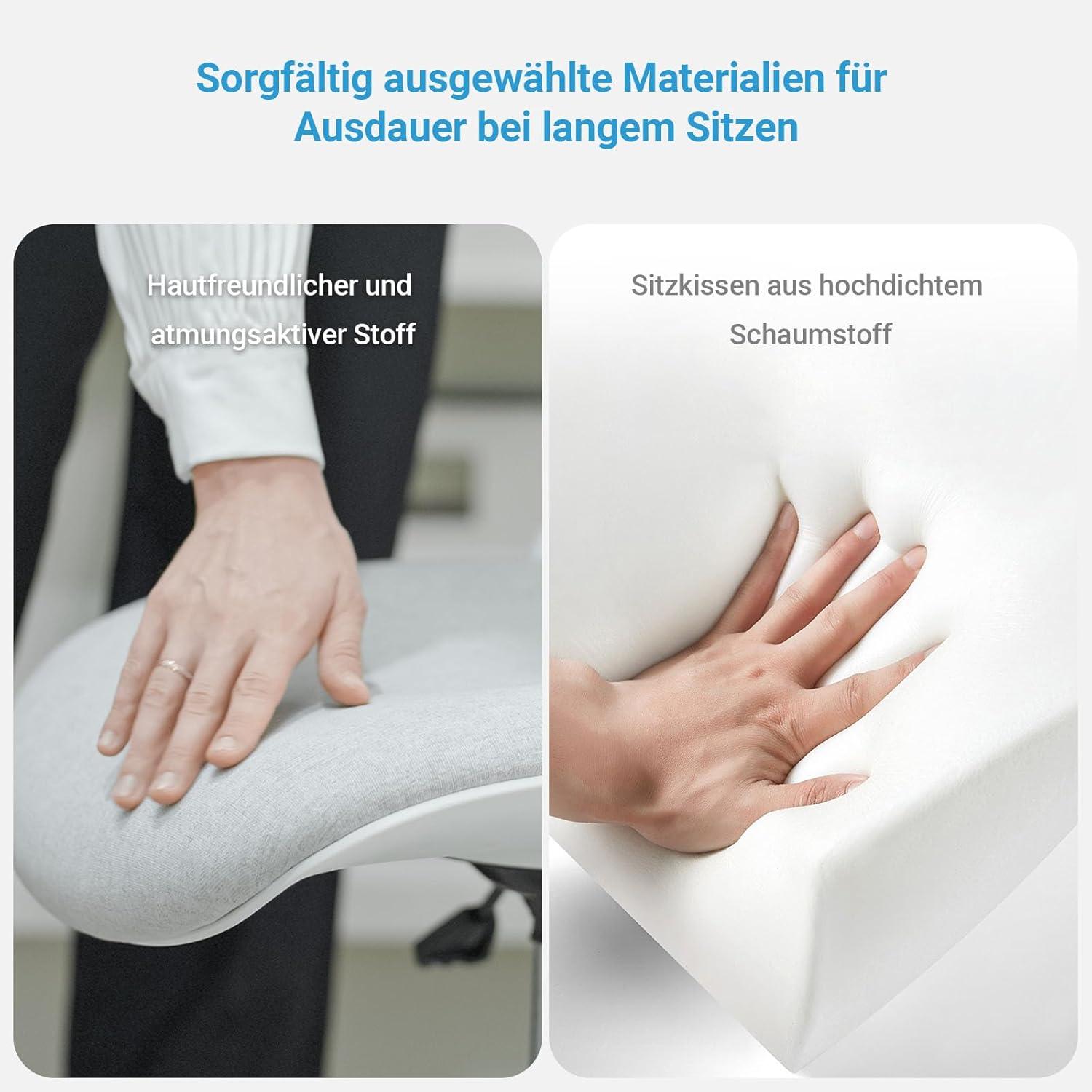 Ergonomischer Bürostuhl klappbare Rückenlehne ohne Armlehne Grau-f054