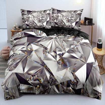 3D Geometrie Bettwäsche Set Grün Schwarz 135x200cm