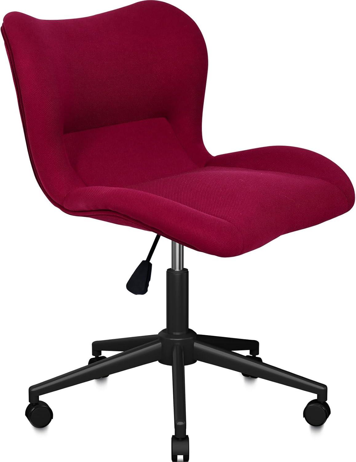 Drehstuhl Bürostuhl Stoff höhenverstellbar Schreibtischstuhl ohne armlehne Vanity Chair rot