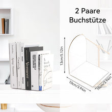 Transparente Acryl Buchstützen 2er Pack 80x70x130mm