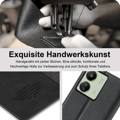 Klappbare Leder Handyhülle für Xiaomi Redmi 13C mit