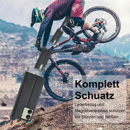Schwarze Klapphülle Xiaomi Redmi 13C Leder Wallet mit Schutzfolie
