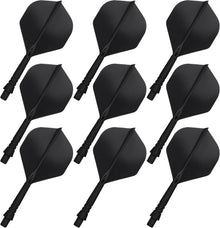 Dart Flights und Schäfte, 2-In-1 Präzisionsform, Schwarz, 9er Pack