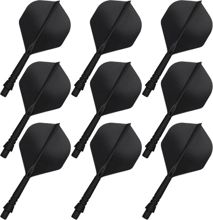 Dart Flights und Schäfte, 2-In-1 Präzisionsform, Schwarz, 9er Pack