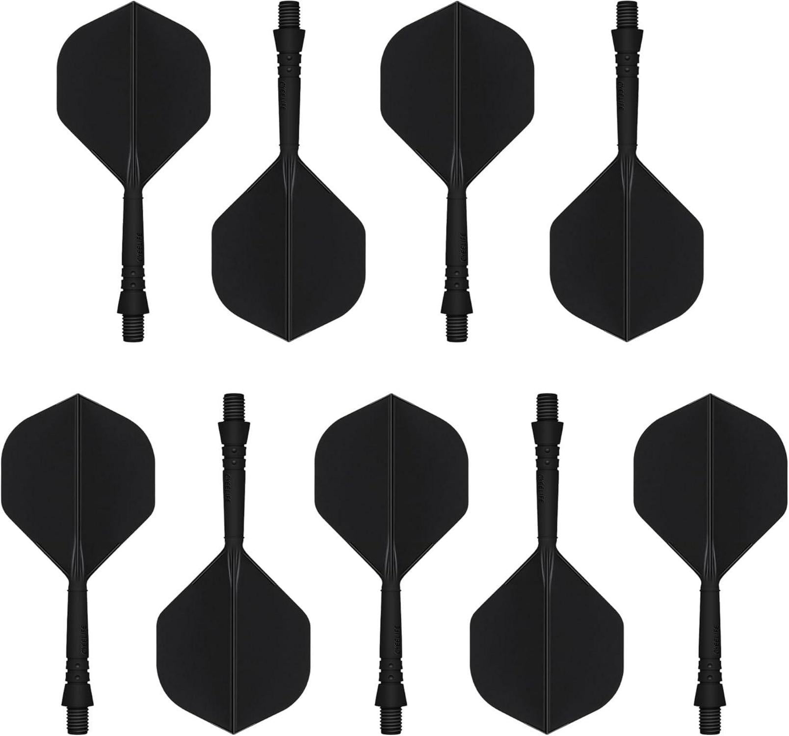 CyeeLife 2-In-1 Dart Flights and Shafts Pack of 9 Schwarz