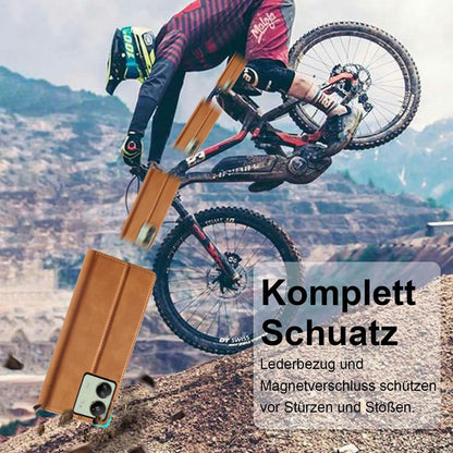 Handyhülle Xiaomi Redmi 13C Hülle Leder Schutzfolie Flip Wallet Stoßfest Braun