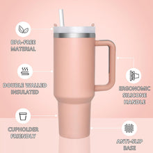 Thermobecher 1180ML mit Strohhalm und Deckel, Edelstahl