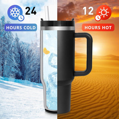 Thermobecher mit Strohhalm 1180ML Edelstahl Isolierbecher Tumbler Cup