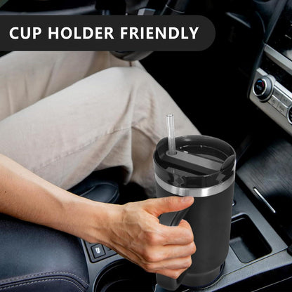 Thermobecher mit Strohhalm 1180ML Edelstahl Isolierbecher für Heiß und Kalt