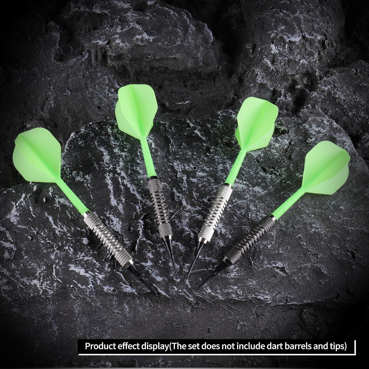 Dart Flights & Shafts 2-In-1 Precision Moulded Professional Accessories Green