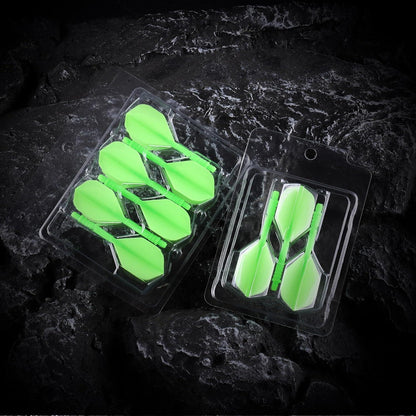 Dart Flights & Shafts 2-In-1 Precision Moulded Professional Accessories Green