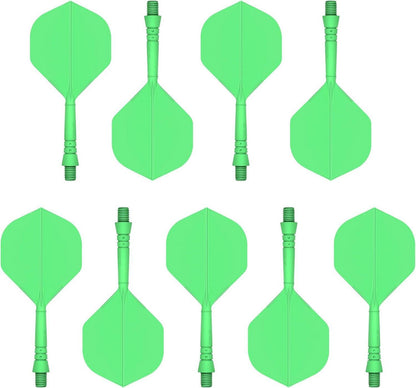 CyeeLife Integrierte Dart Flights und Schäfte in Grün, 9er Pack