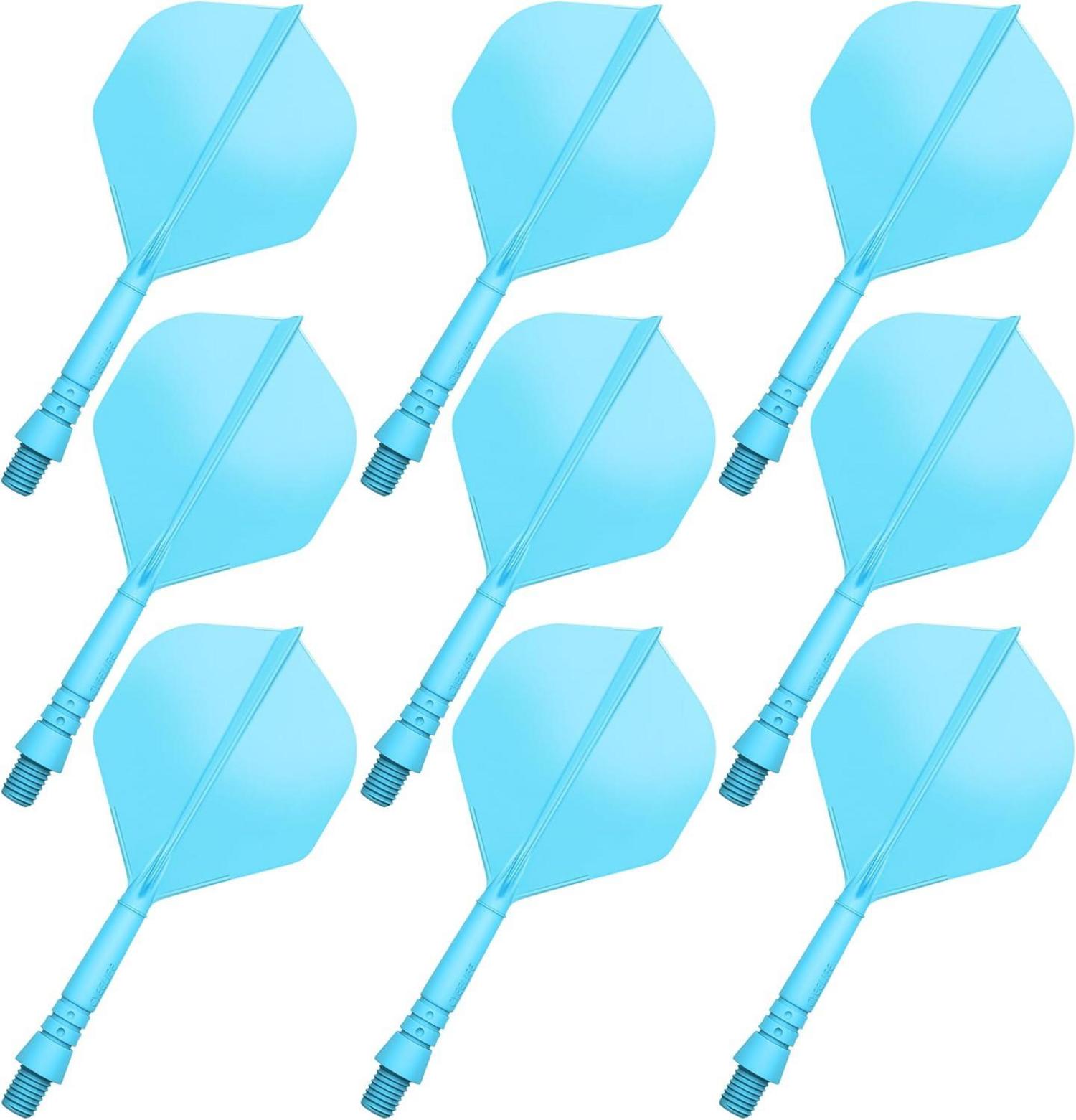 CyeeLife Integrierte Dart Flights und Schäfte Blau 2-in-1-Pack