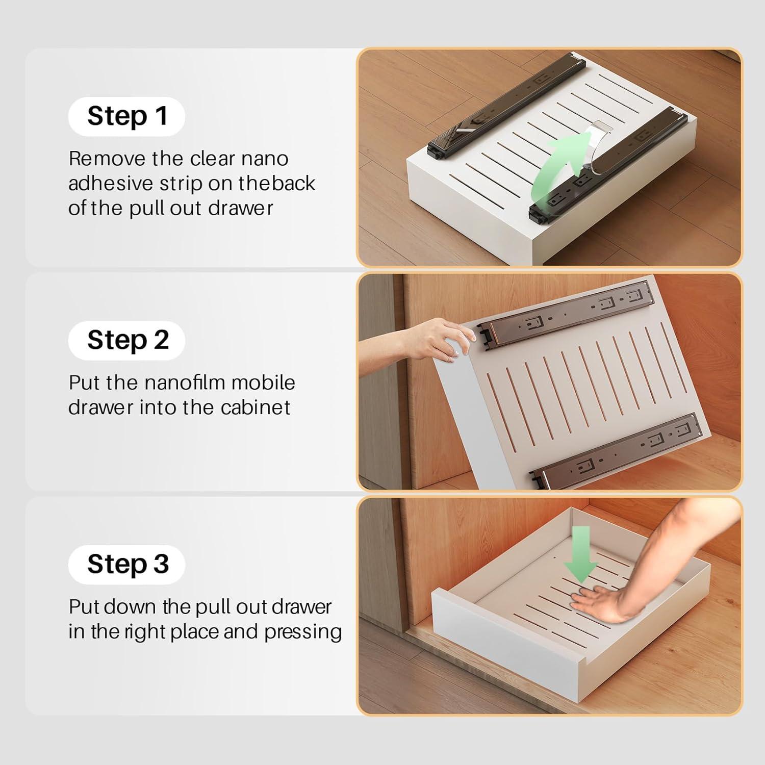 Ausziehbare Teleskopschublade für Küchenschränke 24x43x9cm