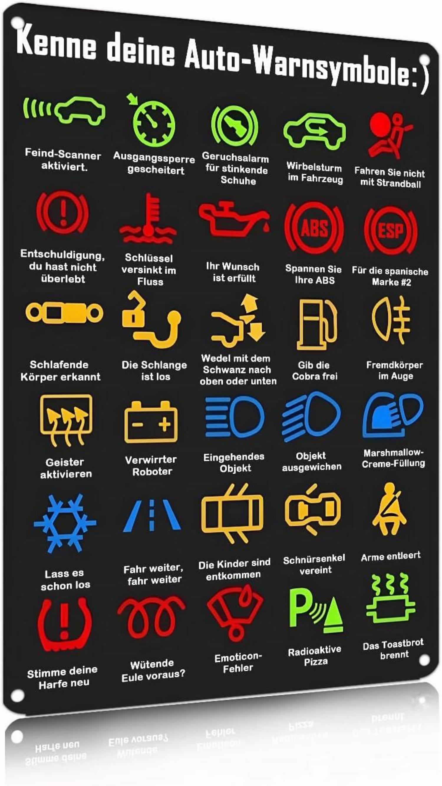 Auto-Warnsymbole Retro Metallschild Wanddekoration 20x30cm