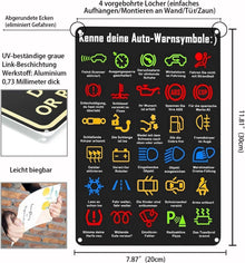 Kenne deine Auto-Warnsymbole Kunst Wanddeko 20x30cm