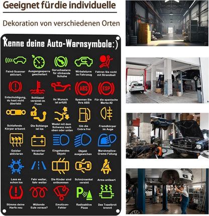 Auto Warnsymbole Retro Metallschild Kunst Wanddeko 20x30cm Auto Garage