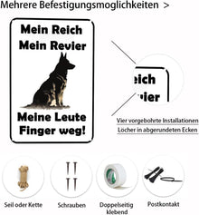 Schäferhund-Schild zur Wahrung des Territoriums und Schutz der Familie
