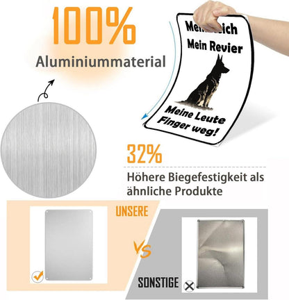 Schäferhund-Schild zur Wahrung des Territoriums und Schutz der Familie 20x30cm