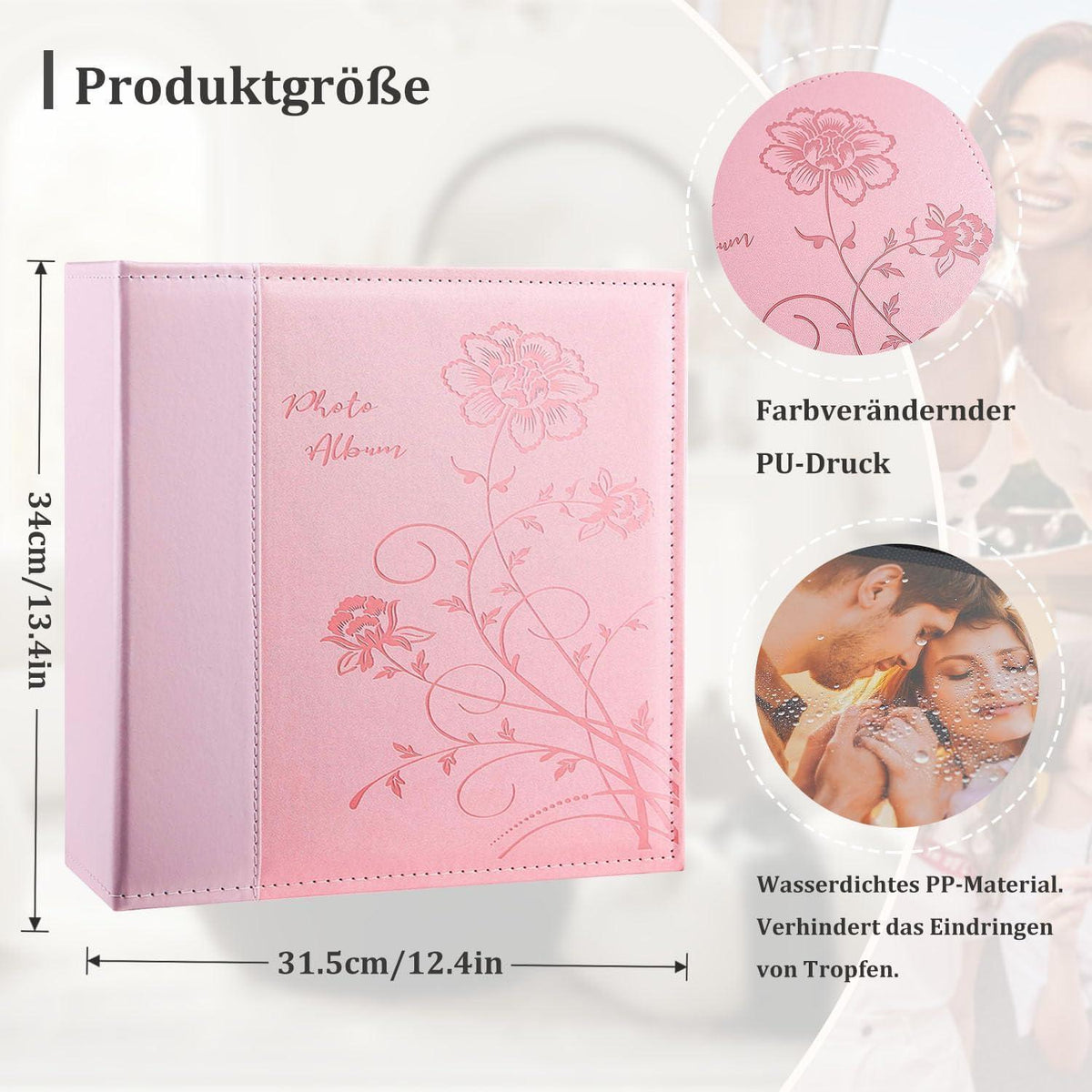 Fotoalbum 10x15 1000 Fotos Rosa in Lederoptik