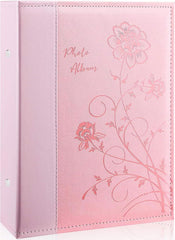 Miaikoe Fotoalbum 10x15 300 Fotos Slip in Leder Cover Rosa