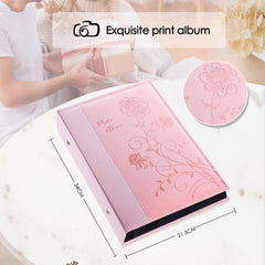 Fotoalbum 10x15 300 Fotos Slip in Leder Cover Rosa, große