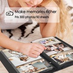 300 Fotos Miaikoe Fotoalbum 10x15 Slip-in Rosa Leder Cover