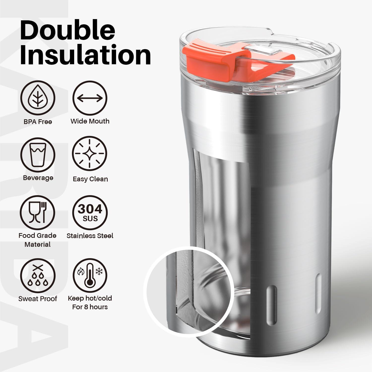 Thermobecher 350ml Kaffeebecher to go Edelstahl isoliert 8h