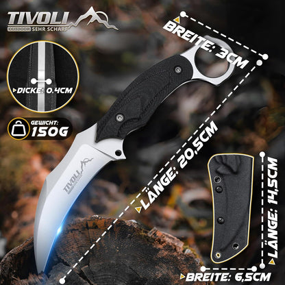 Outdoor Survival Messer D2 Stahl Klinge Kydexscheide Volltang