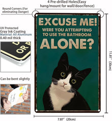 Schwarzes Katzen-Wandschild Vintage Badezimmer-Dekoration