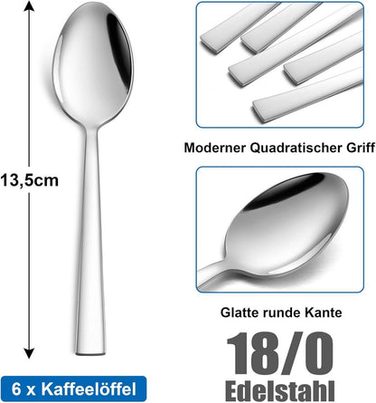 Kaffeelöffel Edelstahl Teelöffel Dessertlöffel 12er Set