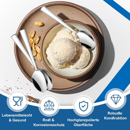 Kaffeelöffel Set Edelstahl Dessertlöffel 12 Stück Hochglanzpoliert