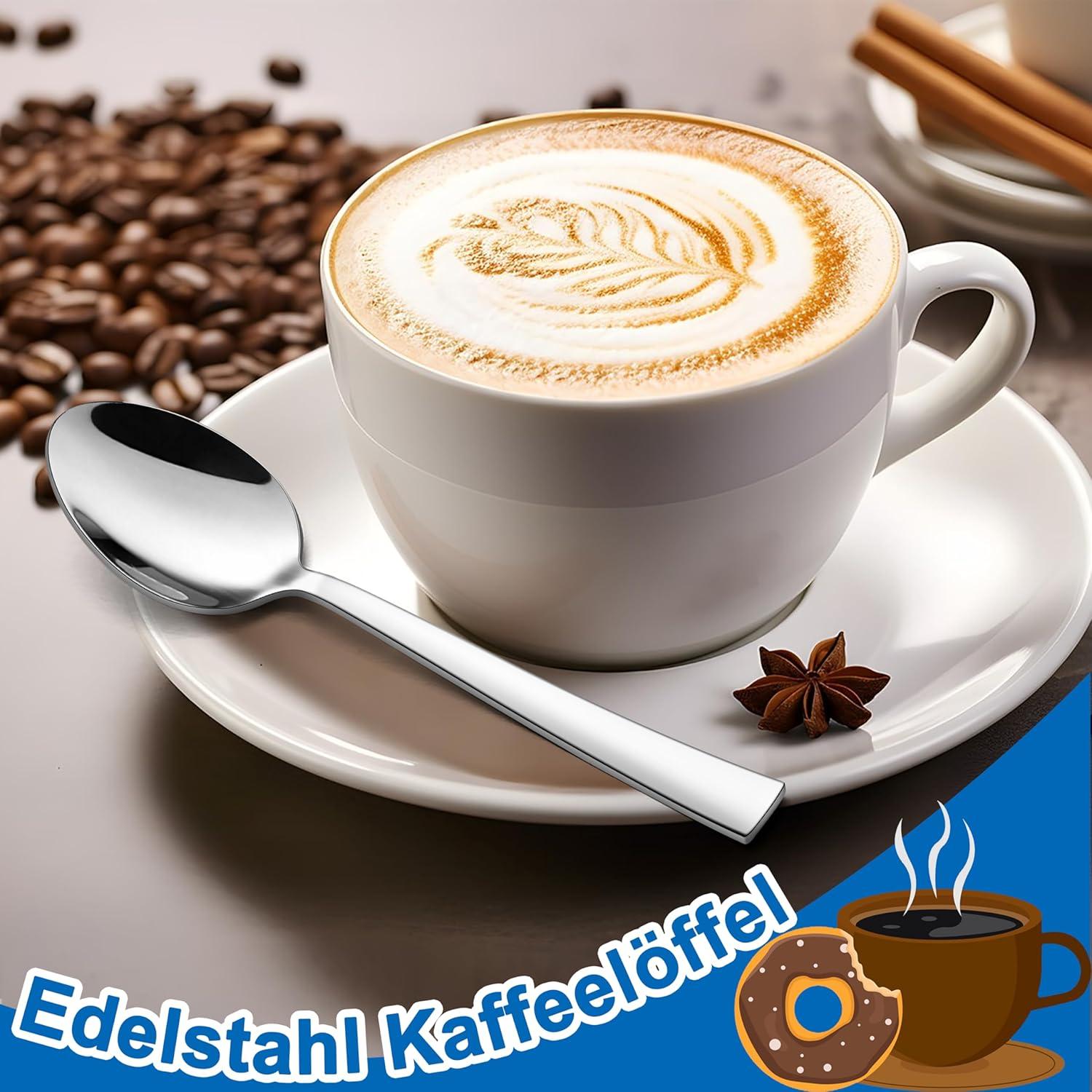 Kaffeelöffel-Set Edelstahl 12 Stück Dessert Cafe Restaurant 13,5cm