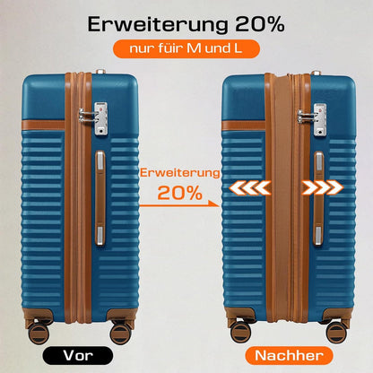 Joyway Kofferset ABS Hartschalen Trolley 4 Rollen TSA