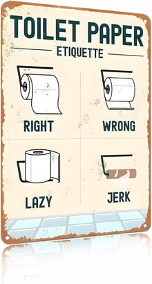 Retro Toilettenschild Toilettenpapier Etikette Dekoration 20x30cm